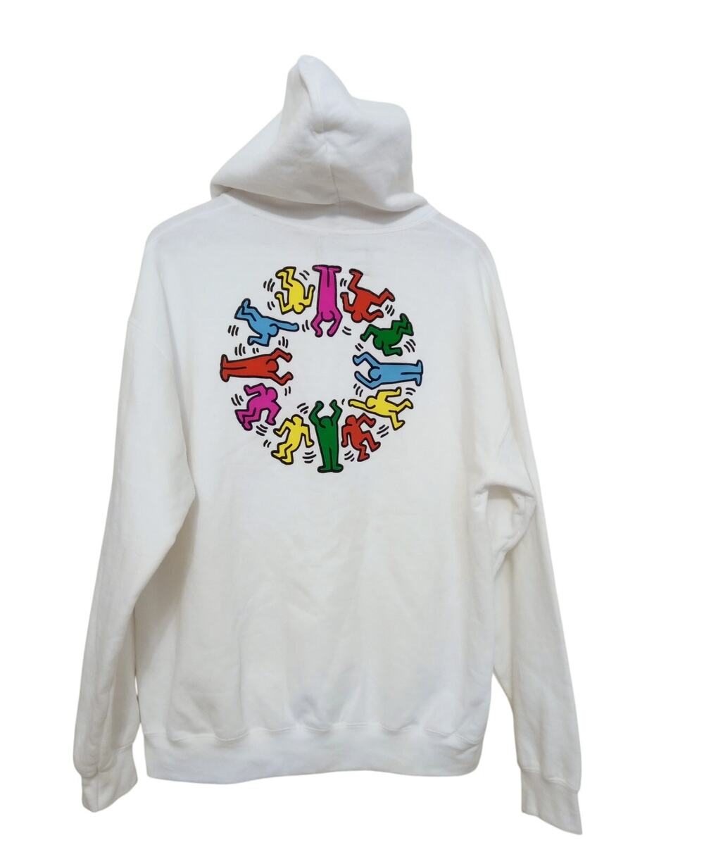 Keith Haring x RSQ Unisex L Hoodie Pop Art Graphic Circle Dancing Pullover